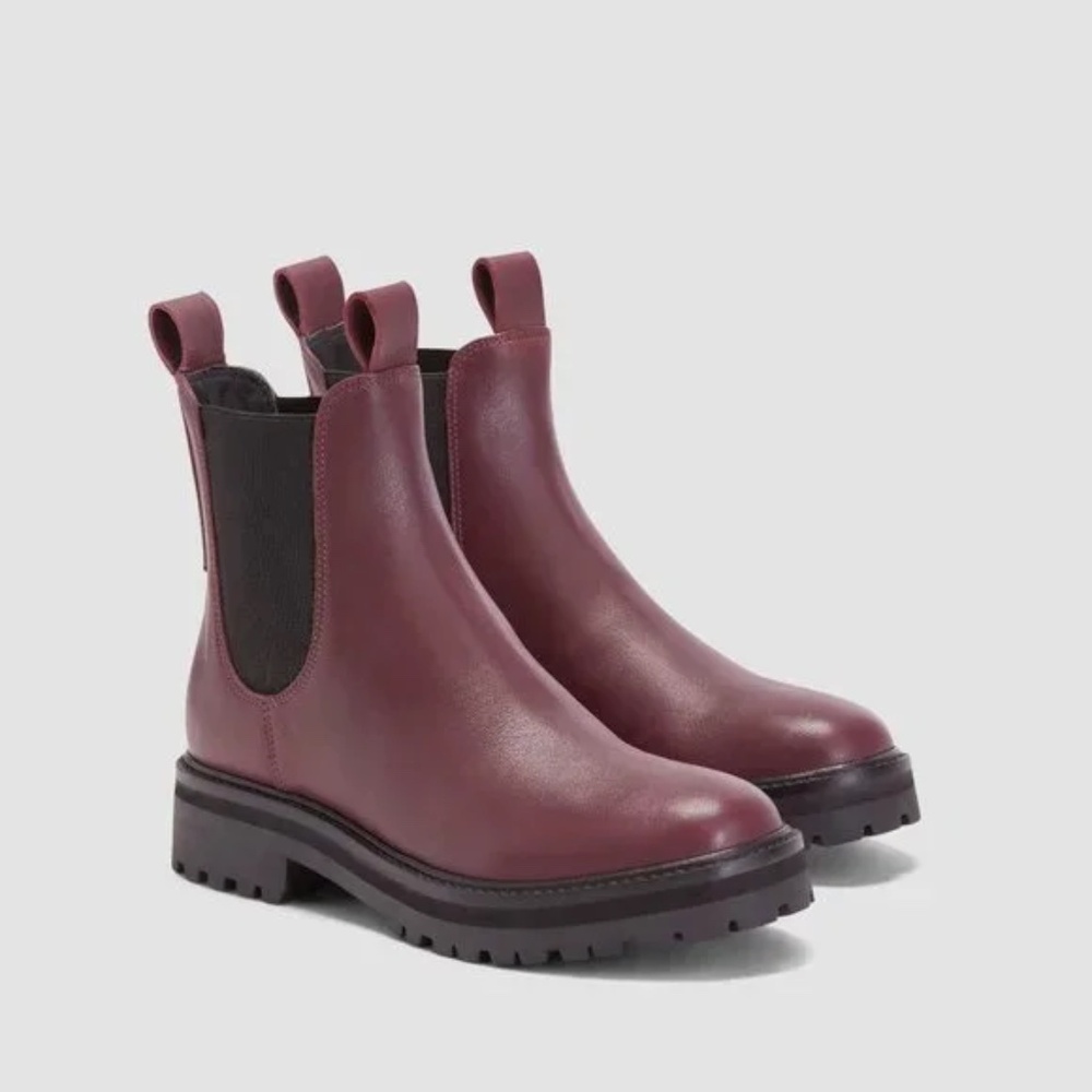 Everlane Burgundy Chelsea Ankle Boots